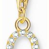 Jewelry Thomas Sabo Jewellery | Thomas Sabo Charm Pendant Letter O With White Stones Gold Plated