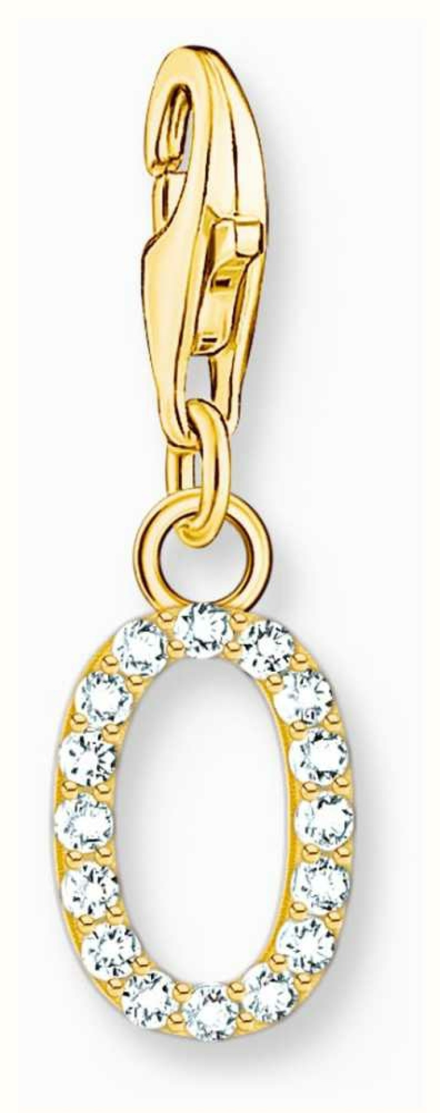 Jewelry Thomas Sabo Jewellery | Thomas Sabo Charm Pendant Letter O With White Stones Gold Plated