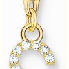 Jewelry Thomas Sabo Jewellery | Thomas Sabo Charm Pendant Letter S With White Stones Gold Plated