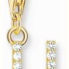 Jewelry Thomas Sabo Jewellery | Thomas Sabo Charm Pendant Letter U With White Stones Gold Plated