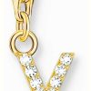 Jewelry Thomas Sabo Jewellery | Thomas Sabo Charm Pendant Letter X With White Stones Gold Plated