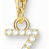 Jewelry Thomas Sabo Jewellery | Thomas Sabo Charm Pendant Letter Z With White Stones Gold Plated