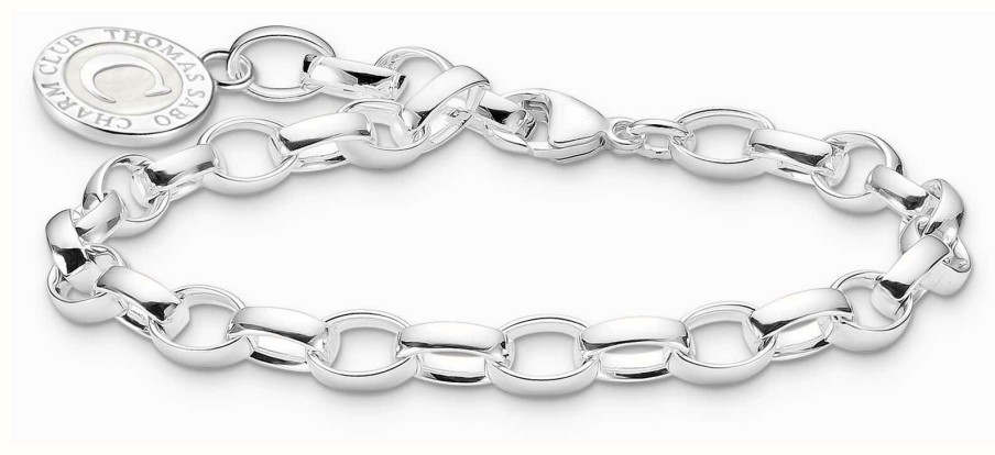 Jewelry Thomas Sabo Jewellery | Thomas Sabo Charm Bracelet With Shimmering White Cold Enamel Sterling Silver 17Cm