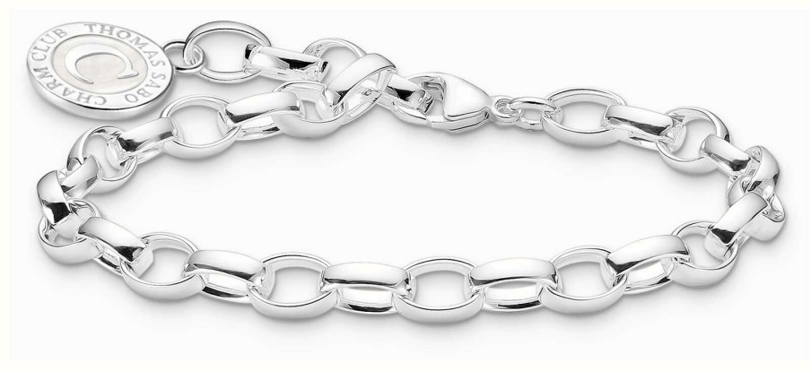 Jewelry Thomas Sabo Jewellery | Thomas Sabo Charm Bracelet With Shimmering White Cold Enamel Sterling Silver 15Cm