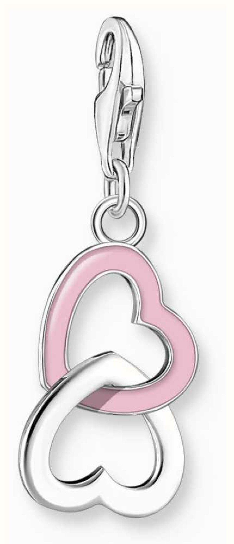 Jewelry Thomas Sabo Jewellery | Thomas Sabo Charm Club Interlocking Pink And Silver Heart Pendant