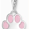 Jewelry Thomas Sabo Jewellery | Thomas Sabo Charm Club Pink Enamel Paw Silver Pendant