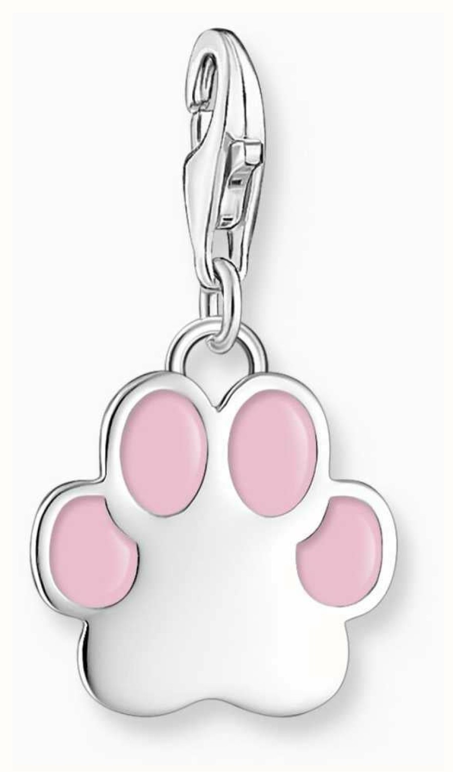 Jewelry Thomas Sabo Jewellery | Thomas Sabo Charm Club Pink Enamel Paw Silver Pendant