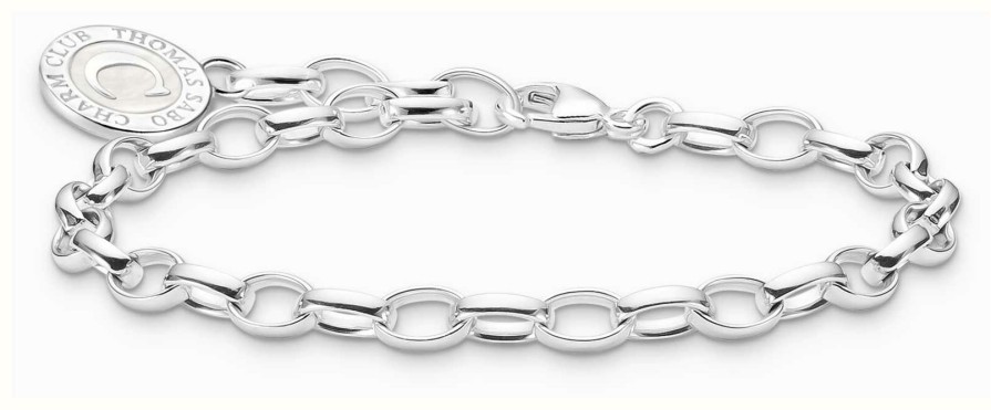 Jewelry Thomas Sabo Jewellery | Thomas Sabo Charm Bracelet With Shimmering White Cold Enamel Sterling Silver 17Cm