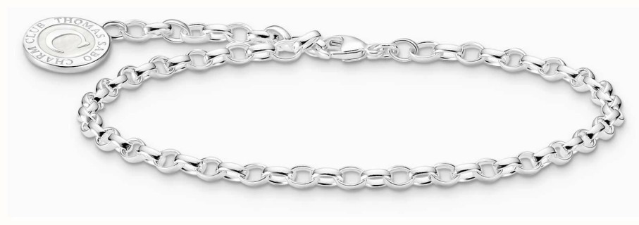 Jewelry Thomas Sabo Jewellery | Thomas Sabo Charm Bracelet With Shimmering White Cold Enamel Sterling Silver 17Cm