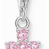 Jewelry Thomas Sabo Jewellery | Thomas Sabo Charm Club Pink Stone Set Cross Silver Pendant