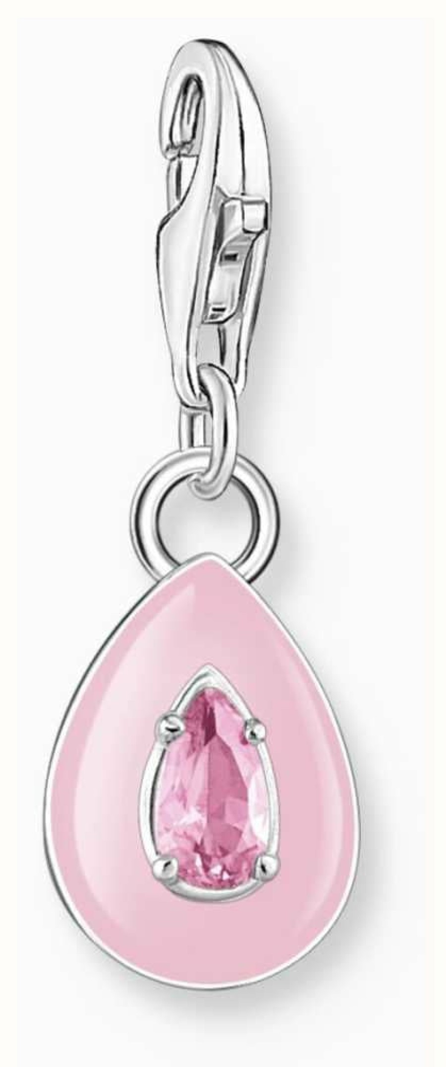 Jewelry Thomas Sabo Jewellery | Thomas Sabo Charm Club Pink Enamel Drop Silver Pendant