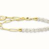 Jewelry Thomas Sabo Jewellery | Thomas Sabo Gold Plated White Pearl Charm Bracelet 19Cm