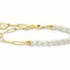 Jewelry Thomas Sabo Jewellery | Thomas Sabo Beaded Charm Bracelet Pearls Gold Plated 17Cm