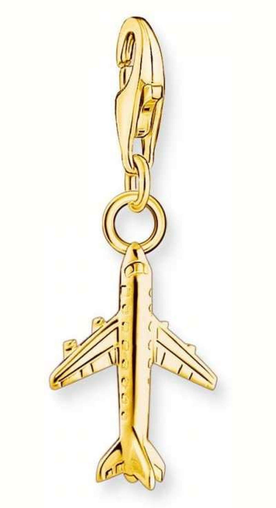 Jewelry Thomas Sabo Jewellery | Thomas Sabo Charm Club Yellow Gold Plated Airplane Pendant