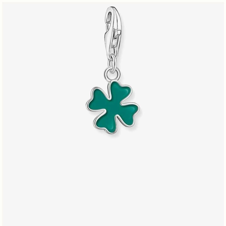 Jewelry Thomas Sabo Jewellery | Thomas Sabo Four Leaf Clover Charm Green Enamel Sterling Silver