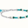 Jewelry Thomas Sabo Jewellery | Thomas Sabo Beaded Charm Bracelet Malachite And Pearl Sterling Silver 19Cm