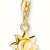 Jewelry Thomas Sabo Jewellery | Thomas Sabo Charm Club Yellow Gold Plated Sun Pendant