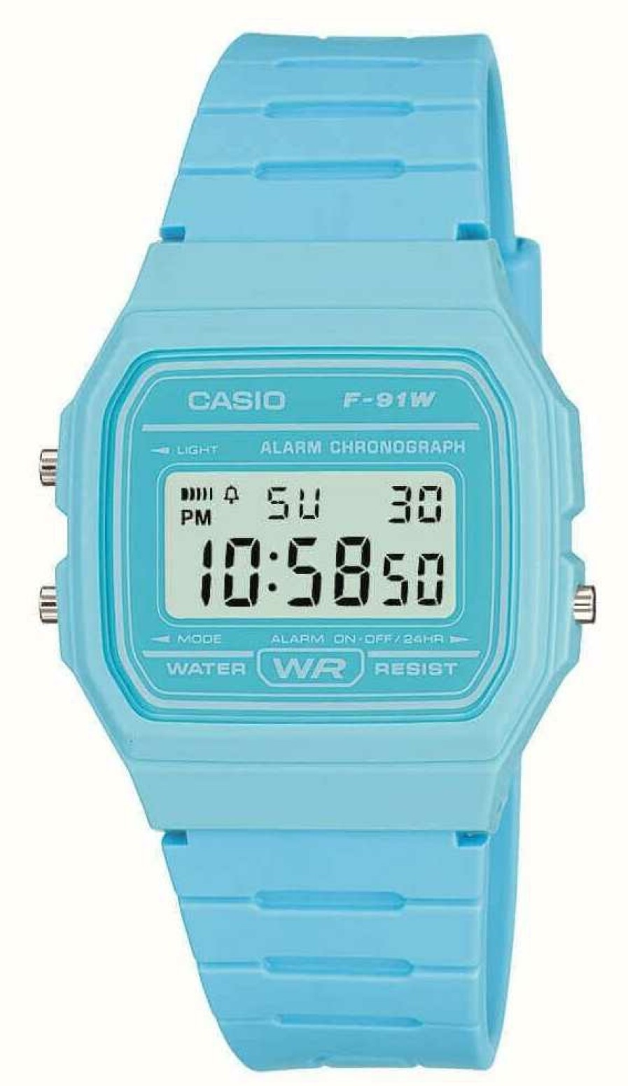 Women'S Casio | Casio Vintage F-91W (35.2Mm) Digital Dial / Light Blue Resin