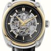 Men'S Ingersoll | Ingersoll The Michigan Automatic (45Mm) Black Skeleton Dial / Black Leather Strap