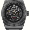 Men'S Ingersoll | Ingersoll The Scovill Automatic (43Mm) Black Skeleton Dial / Black Leather Strap