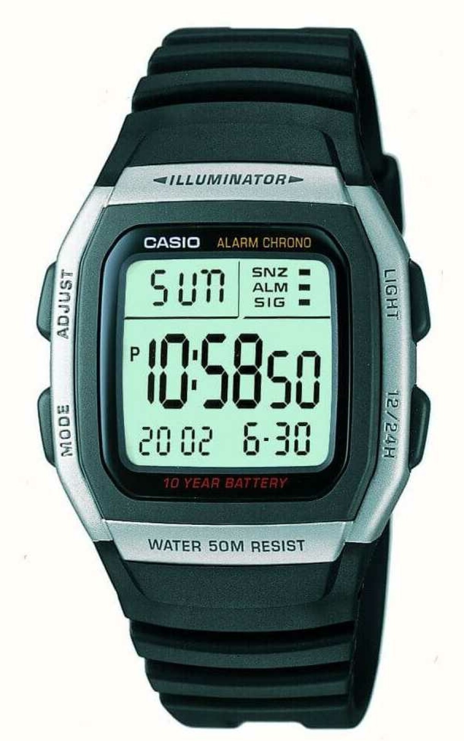 Women'S Casio | Casio Digital Retro Illuminator (35.7Mm) Digital Dial / Black Resin