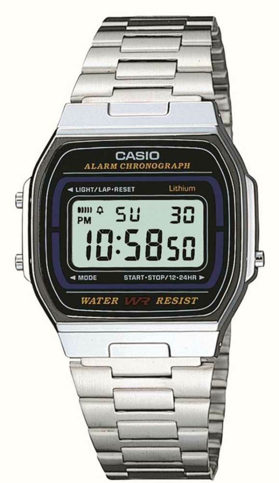 Women'S Casio | Casio Alarm Chronograph (35Mm) Digital Dial / Stainless Steel