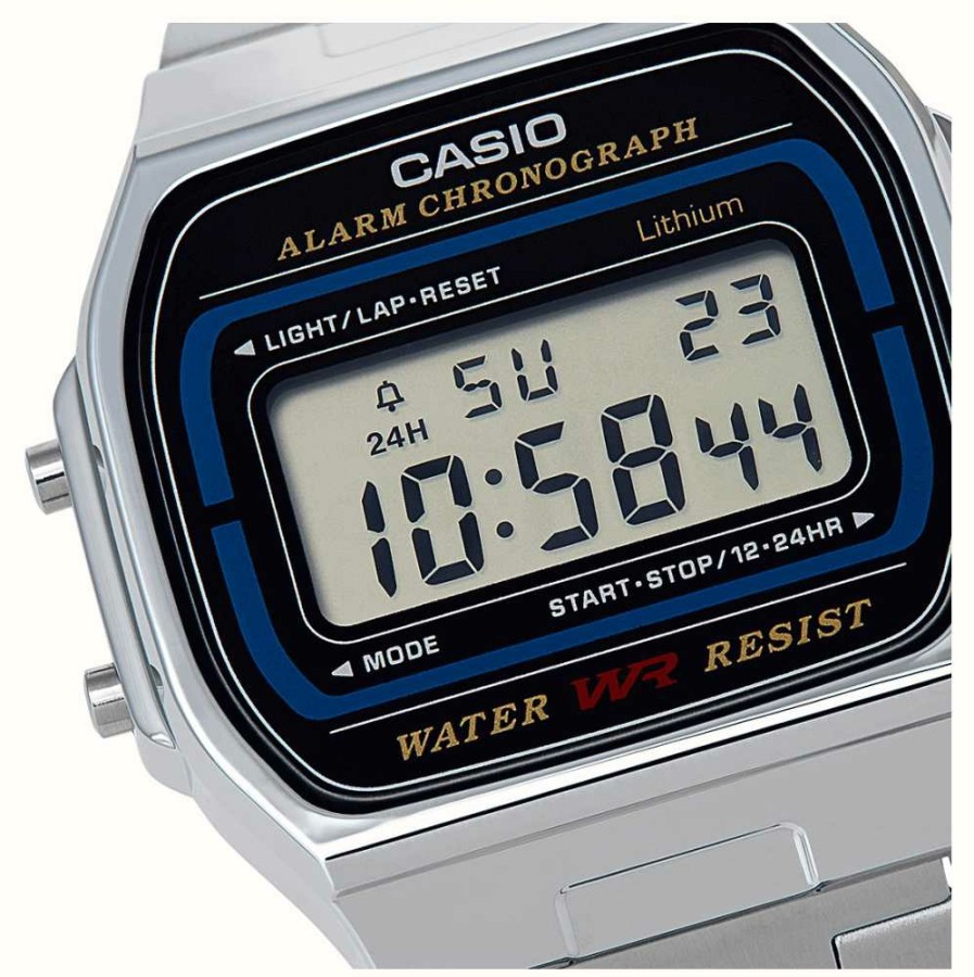 Women'S Casio | Casio Alarm Chronograph (35Mm) Digital Dial / Stainless Steel