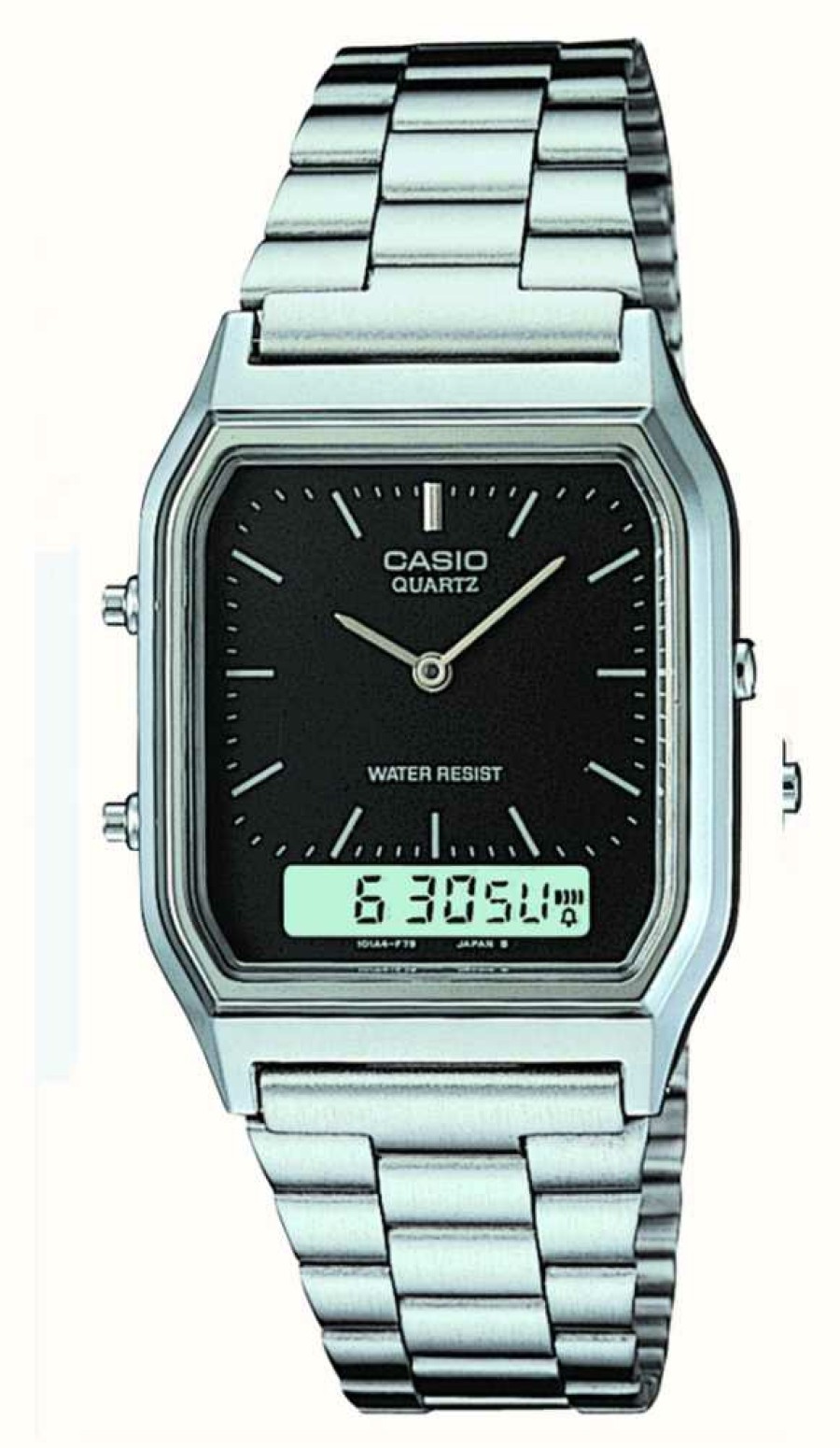 Women'S Casio | Casio Vintage Dual-Display (29.8Mm) Black Dial / Stainless Steel