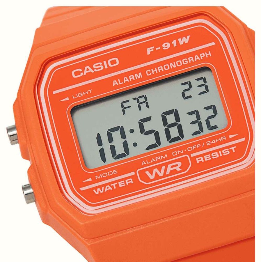 Women'S Casio | Casio Vintage F-91W (35.2Mm) Digital Dial / Orange Resin