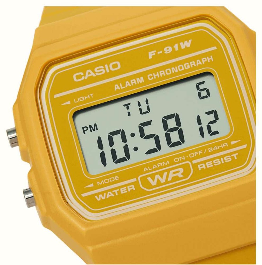 Women'S Casio | Casio Vintage F-91W (35.2Mm) Digital Dial / Mustard Yellow Resin