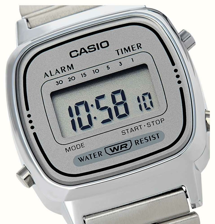 Women'S Casio | Casio Women'S Classic Digital Dial / Stainless Steel Bracelet