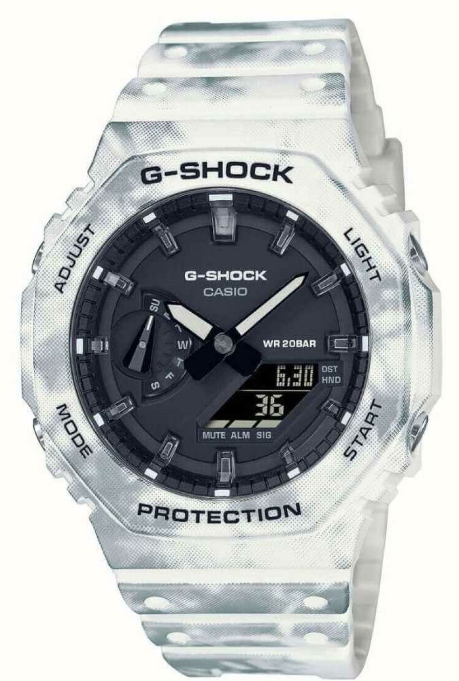 Men'S Casio | Casio G-Shock Frozen Forest Extra Bezel And Strap Set / Black Dial