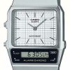 Women'S Casio | Casio Vintage Dual-Display (32.1Mm) White Dial / Stainless Steel