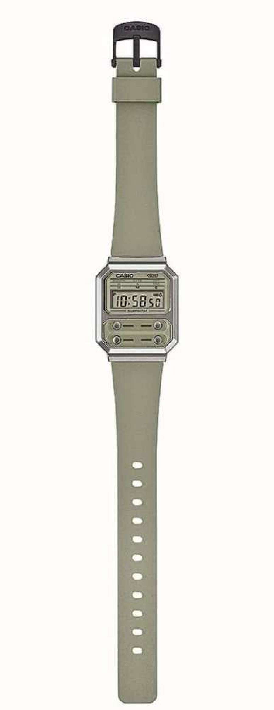 Women'S Casio | Casio Classic A100 Colour Collection Digital Dial / Green Plastic Strap