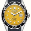 Men'S Roamer | Roamer Rockshell Mkiii Scuba Yellow Dial / Black Silicone Strap