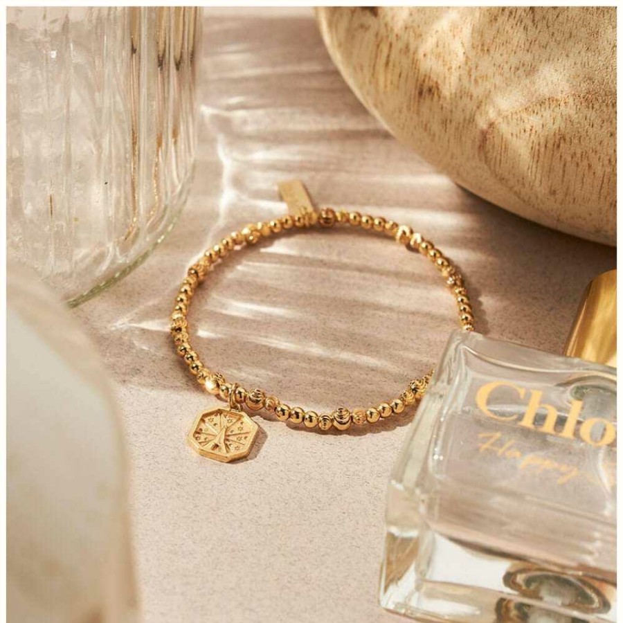 Jewelry ChloBo Jewellery | Chlobo Cute Sparkle Divine Connection Bracelet Gold Plated