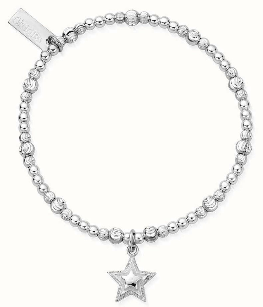 Jewelry ChloBo Jewellery | Chlobo Cute Sparkle Beaming Star Bracelet Sterling Silver