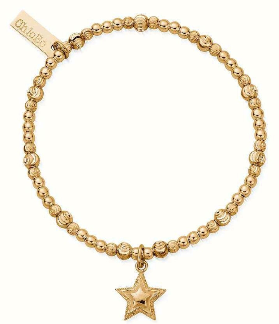 Jewelry ChloBo Jewellery | Chlobo Cute Sparkle Beaming Star Bracelet Gold Plated