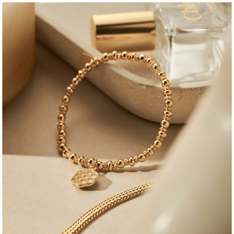 Jewelry ChloBo Jewellery | Chlobo Didi Sparkle Flower Of Life Bracelet Gold Plated