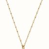 Jewelry ChloBo Jewellery | Chlobo Delicate Cube Chain Sunflower Necklace Gold Plated