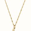 Jewelry ChloBo Jewellery | Chlobo Delicate Cube Chain Interlocking Heart And Angel Wing Necklace Gold Plated