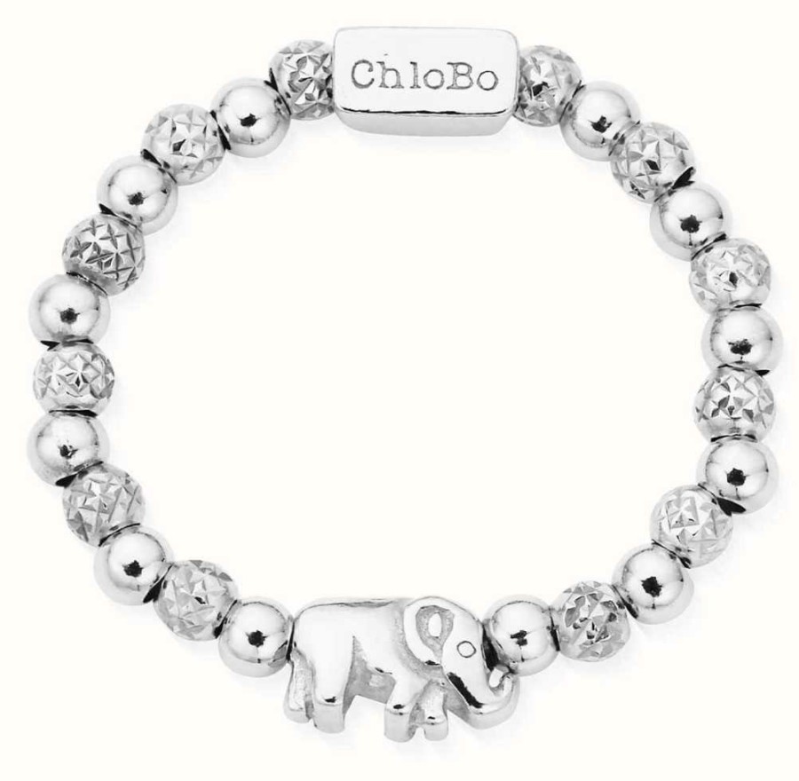 Jewelry ChloBo Jewellery | Chlobo Mini Lucky Elephant Ring Size Small Sterling Silver