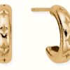 Jewelry ChloBo Jewellery | Chlobo Cut Out North Star Huggie Hoop Earrings Gold Plated