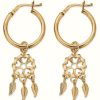 Jewelry ChloBo Jewellery | Chlobo Dream Catcher Hoop Earrings Gold Plated