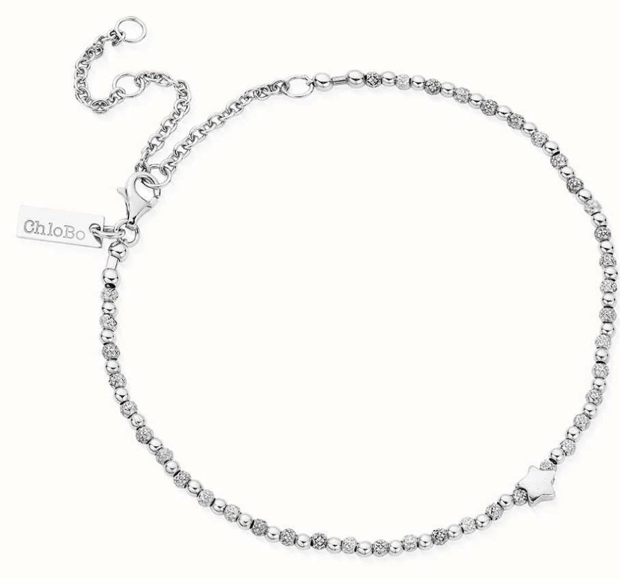 Jewelry ChloBo Jewellery | Chlobo Inset Star Anklet Sterling Silver