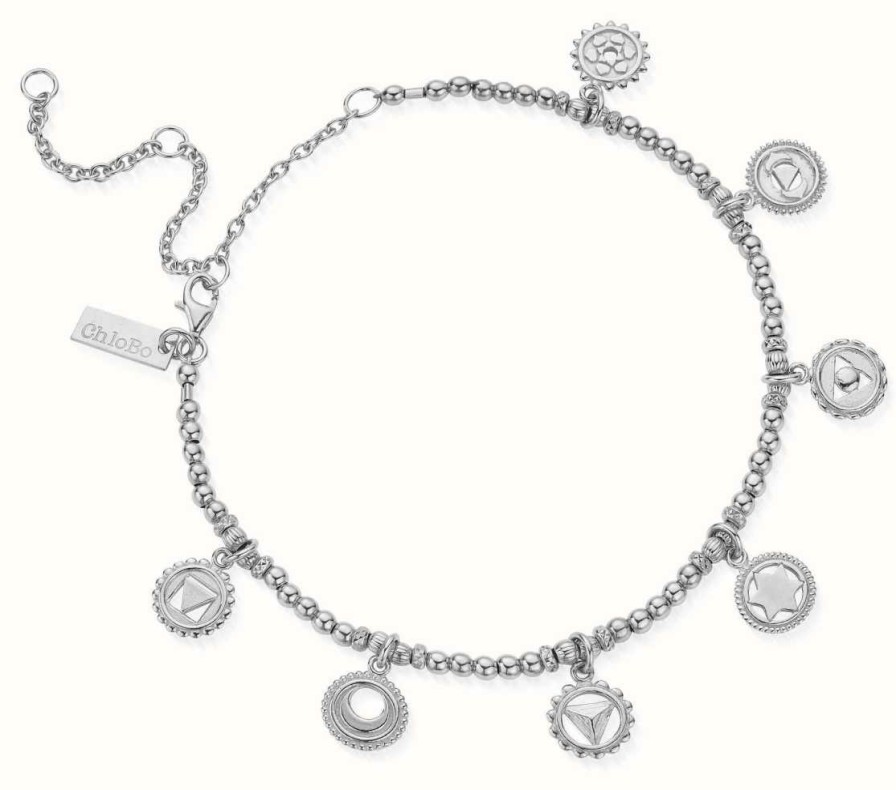 Jewelry ChloBo Jewellery | Chlobo Positive Vibes Anklet Sterling Silver