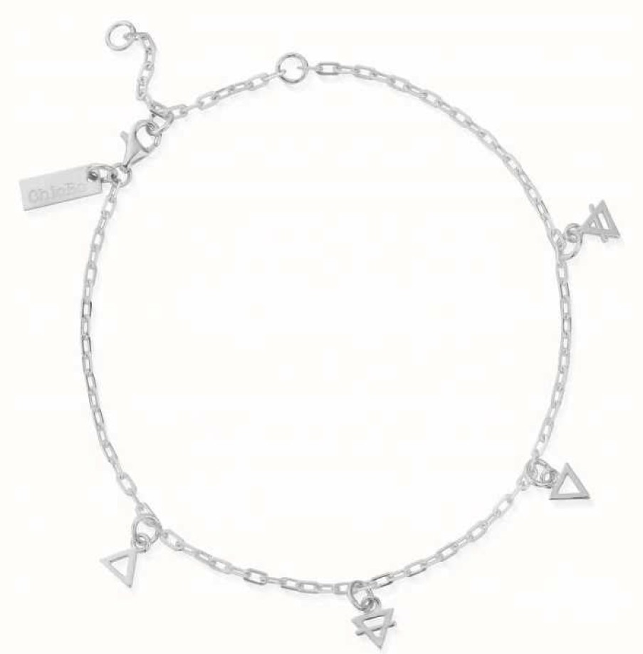 Jewelry ChloBo Jewellery | Chlobo Multi Charm Element Anklet Sterling Silver