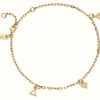 Jewelry ChloBo Jewellery | Chlobo Multi Charm Elements Anklet Gold Plated