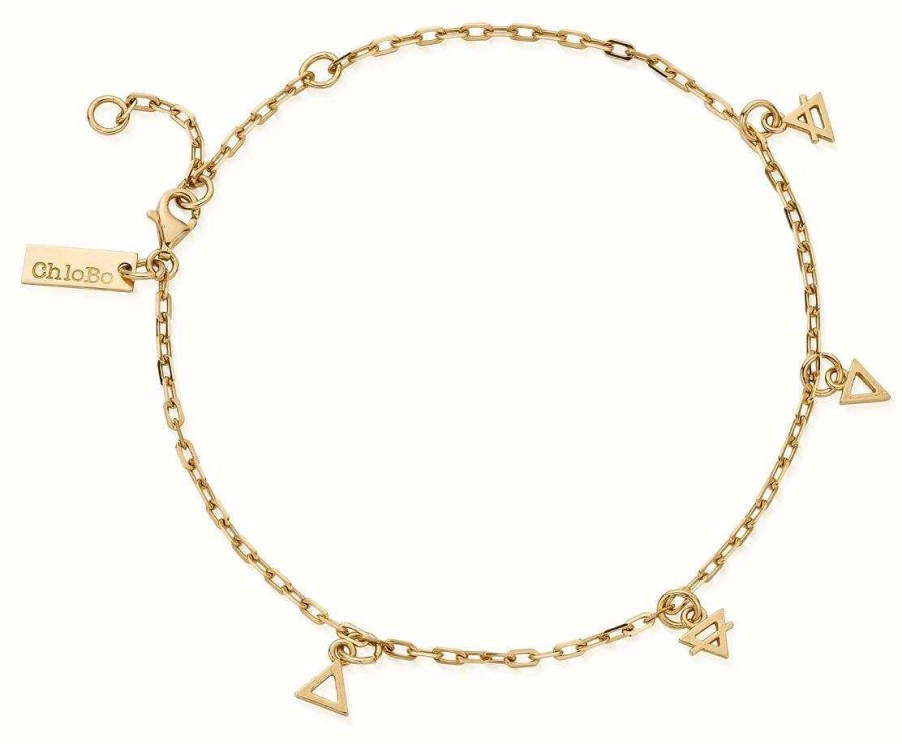 Jewelry ChloBo Jewellery | Chlobo Multi Charm Elements Anklet Gold Plated