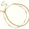 Jewelry ChloBo Jewellery | Chlobo Mini Cute Bobble Double Chain Anklet Gold Plated